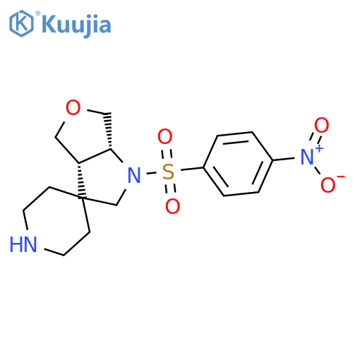 rac-(3aR,6aS)-1-(4-nitrobenzenesulfonyl)-hexahydrospiro[furo[3,4-b]pyrrole-3,4'-piperidine] structure
