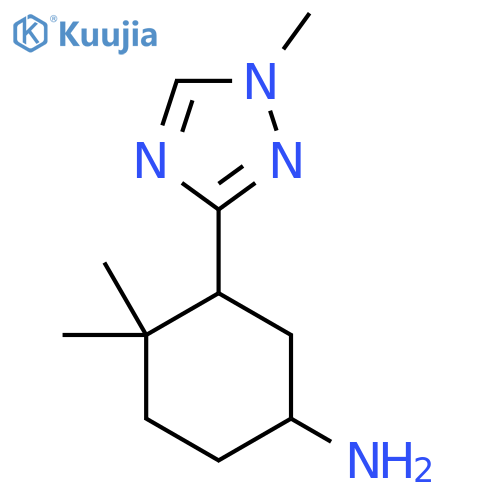 4,4-dimethyl-3-(1-methyl-1H-1,2,4-triazol-3-yl)cyclohexan-1-amine structure