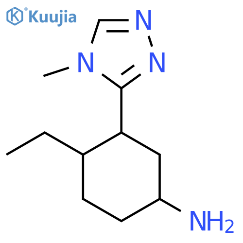 4-ethyl-3-(4-methyl-4H-1,2,4-triazol-3-yl)cyclohexan-1-amine structure