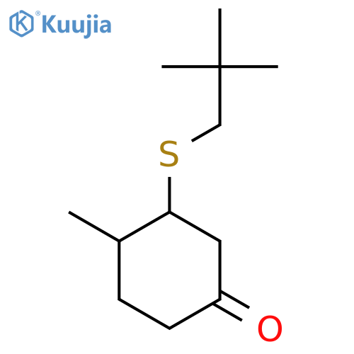 3-[(2,2-Dimethylpropyl)sulfanyl]-4-methylcyclohexan-1-one structure