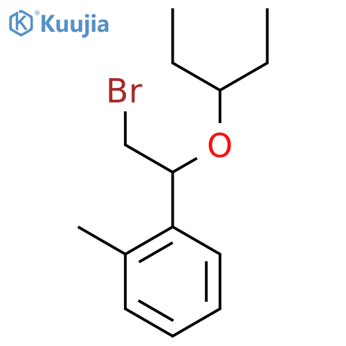 1-2-bromo-1-(pentan-3-yloxy)ethyl-2-methylbenzene structure