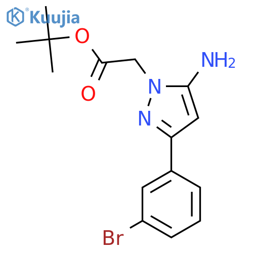 tert-butyl 2-[5-amino-3-(3-bromophenyl)-1H-pyrazol-1-yl]acetate structure