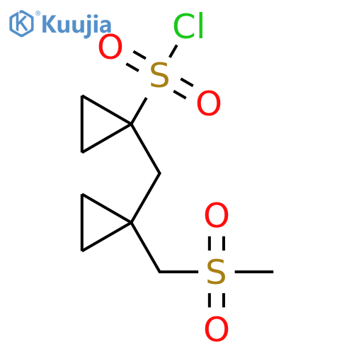 1-{1-(methanesulfonylmethyl)cyclopropylmethyl}cyclopropane-1-sulfonyl chloride structure