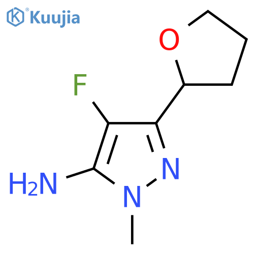 4-fluoro-1-methyl-3-(oxolan-2-yl)-1H-pyrazol-5-amine structure