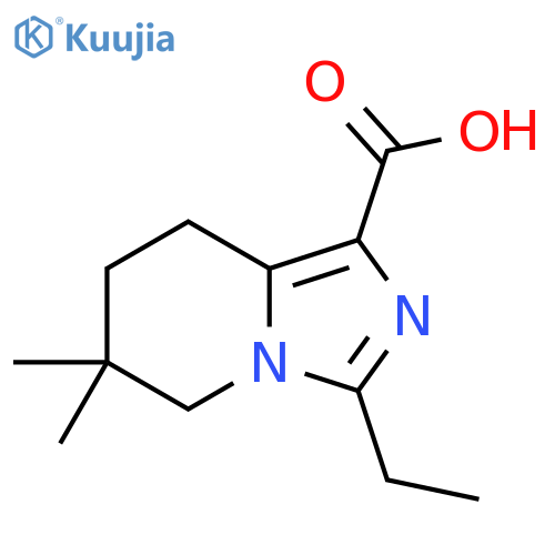 3-ethyl-6,6-dimethyl-5H,6H,7H,8H-imidazo[1,5-a]pyridine-1-carboxylic acid structure