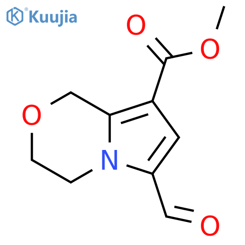 methyl 6-formyl-1H,3H,4H-pyrrolo2,1-c1,4oxazine-8-carboxylate structure