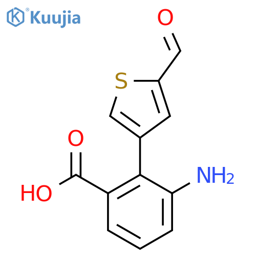 3-amino-2-(5-formylthiophen-3-yl)benzoic acid structure