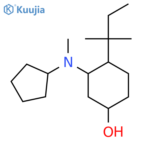 3-[Cyclopentyl(methyl)amino]-4-(2-methylbutan-2-yl)cyclohexan-1-ol structure