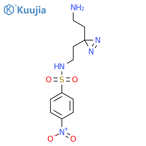 N-{2-[3-(2-aminoethyl)-3H-diazirin-3-yl]ethyl}-4-nitrobenzene-1-sulfonamide structure