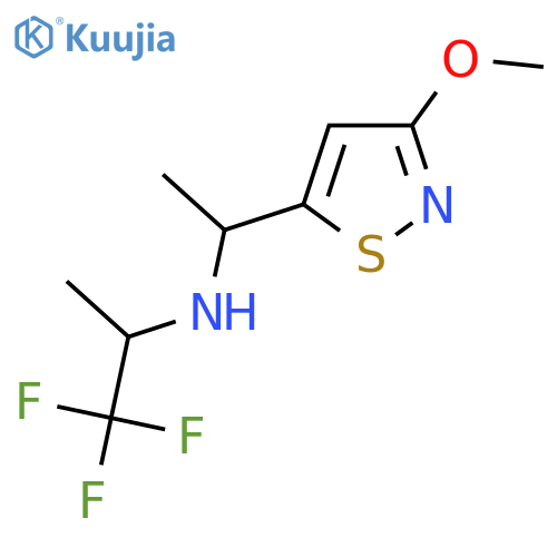 1-(3-methoxy-1,2-thiazol-5-yl)ethyl(1,1,1-trifluoropropan-2-yl)amine structure