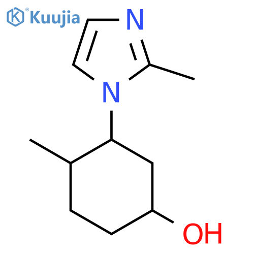 4-methyl-3-(2-methyl-1H-imidazol-1-yl)cyclohexan-1-ol structure