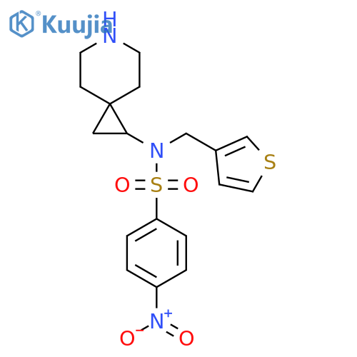 N-{6-azaspiro[2.5]octan-1-yl}-4-nitro-N-[(thiophen-3-yl)methyl]benzene-1-sulfonamide structure