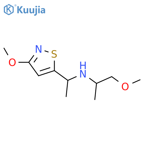 1-(3-methoxy-1,2-thiazol-5-yl)ethyl(1-methoxypropan-2-yl)amine structure