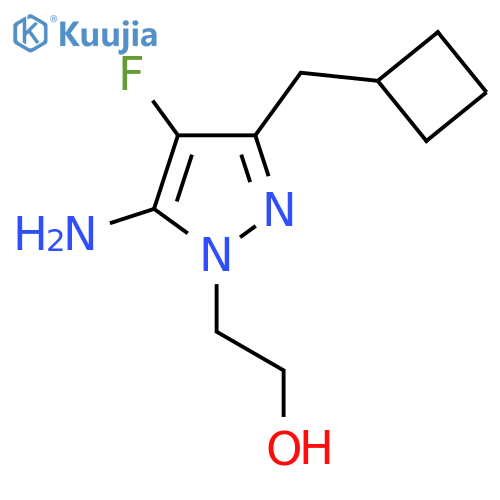 2-[5-amino-3-(cyclobutylmethyl)-4-fluoro-1H-pyrazol-1-yl]ethan-1-ol structure