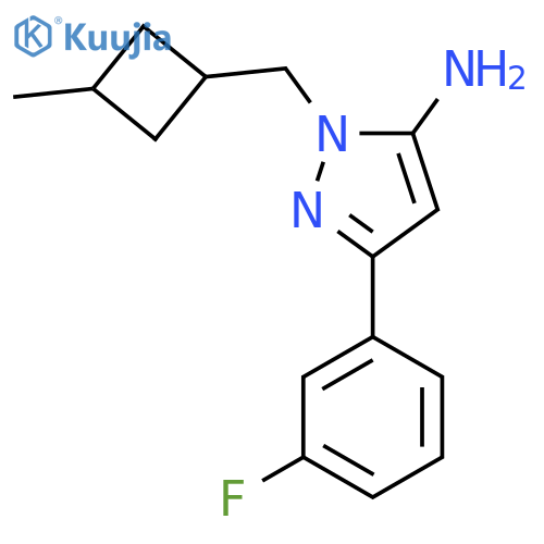 3-(3-fluorophenyl)-1-(3-methylcyclobutyl)methyl-1H-pyrazol-5-amine structure