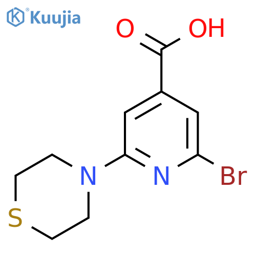 2-bromo-6-(thiomorpholin-4-yl)pyridine-4-carboxylic acid structure