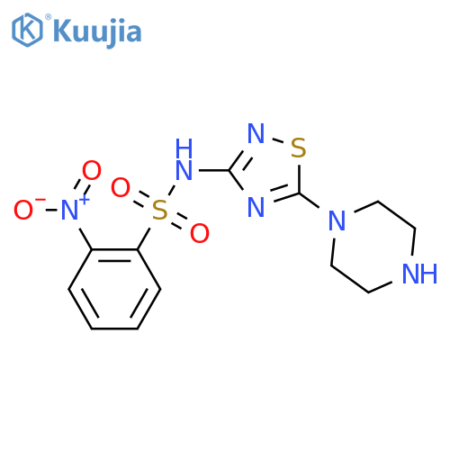 2-nitro-N-[5-(piperazin-1-yl)-1,2,4-thiadiazol-3-yl]benzene-1-sulfonamide structure