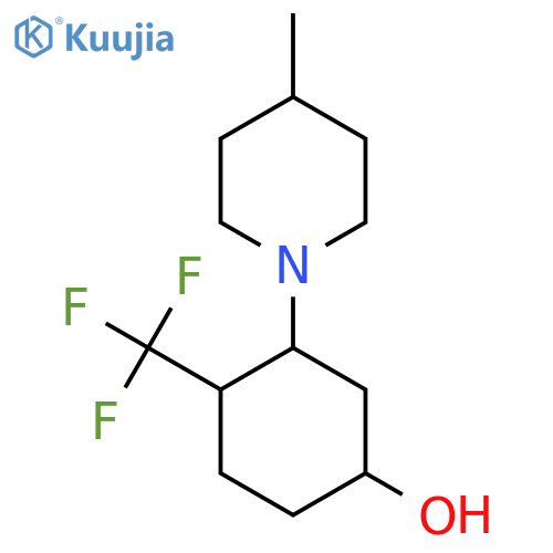3-(4-Methylpiperidin-1-yl)-4-(trifluoromethyl)cyclohexan-1-ol structure
