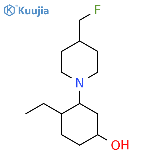 4-Ethyl-3-[4-(fluoromethyl)piperidin-1-yl]cyclohexan-1-ol structure