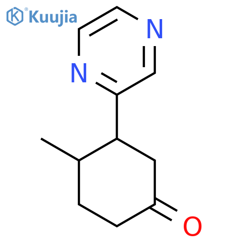 4-Methyl-3-(pyrazin-2-yl)cyclohexan-1-one structure