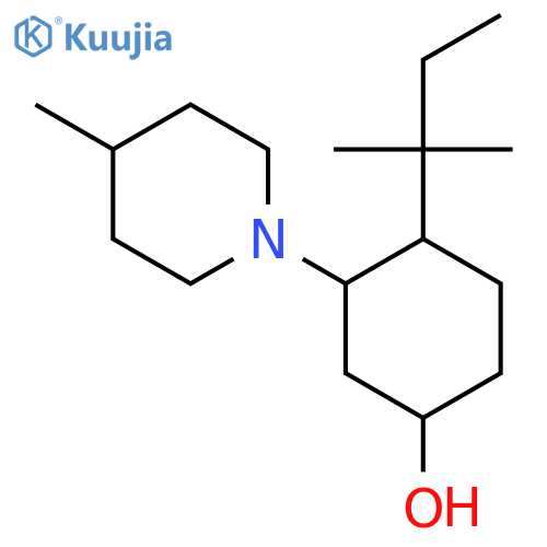4-(2-Methylbutan-2-yl)-3-(4-methylpiperidin-1-yl)cyclohexan-1-ol structure