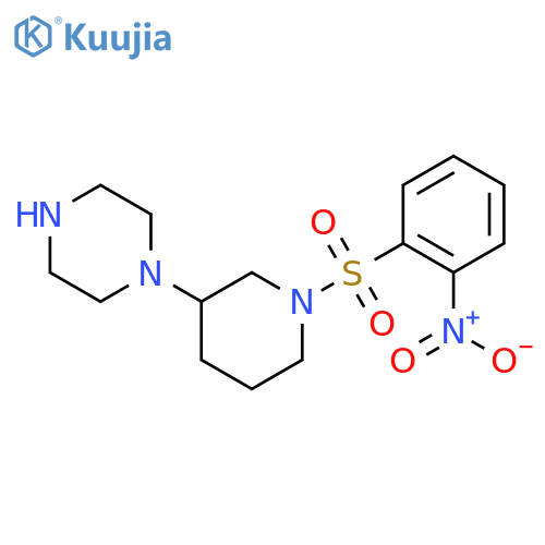 1-[1-(2-Nitrobenzenesulfonyl)piperidin-3-yl]piperazine structure