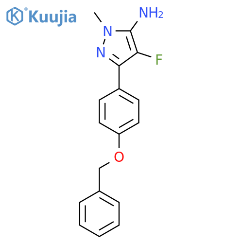 3-4-(benzyloxy)phenyl-4-fluoro-1-methyl-1H-pyrazol-5-amine structure