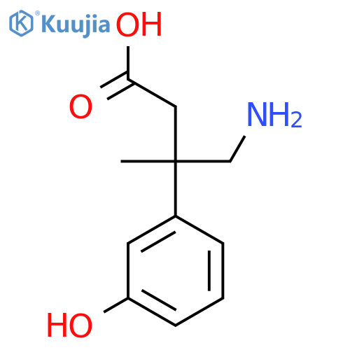 4-amino-3-(3-hydroxyphenyl)-3-methylbutanoic acid structure