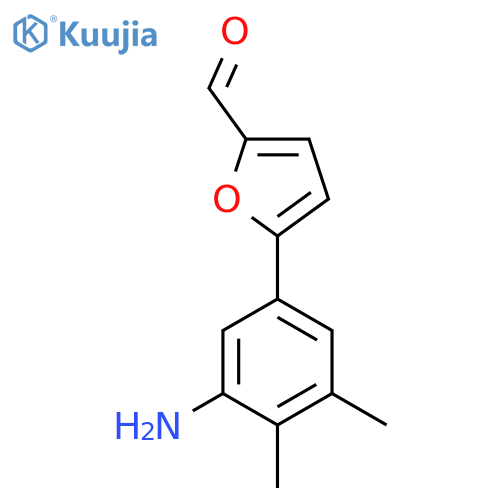 5-(3-amino-4,5-dimethylphenyl)furan-2-carbaldehyde structure