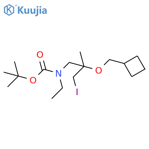 tert-butyl N-2-(cyclobutylmethoxy)-3-iodo-2-methylpropyl-N-ethylcarbamate structure