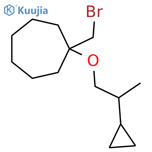 1-(bromomethyl)-1-(2-cyclopropylpropoxy)cycloheptane structure