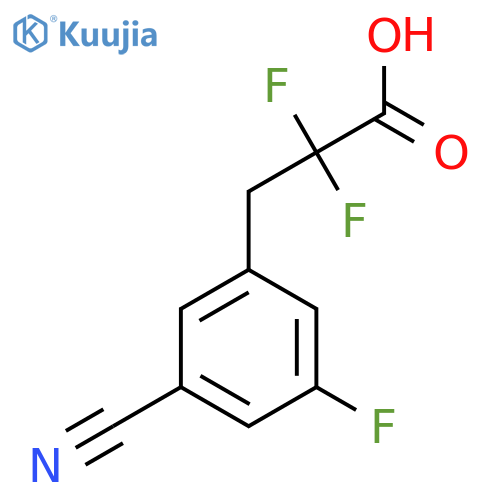 3-(3-cyano-5-fluorophenyl)-2,2-difluoropropanoic acid structure