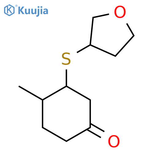 4-Methyl-3-(oxolan-3-ylsulfanyl)cyclohexan-1-one structure