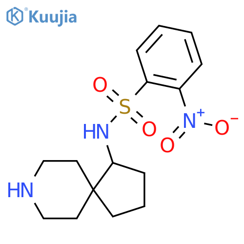 N-{8-azaspiro[4.5]decan-1-yl}-2-nitrobenzene-1-sulfonamide structure