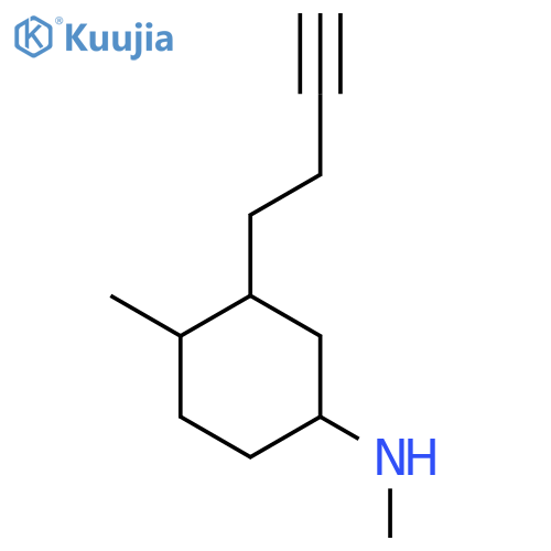 3-(but-3-yn-1-yl)-N,4-dimethylcyclohexan-1-amine structure