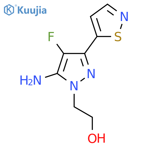 2-[5-amino-4-fluoro-3-(1,2-thiazol-5-yl)-1H-pyrazol-1-yl]ethan-1-ol structure