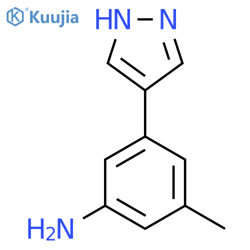 3-methyl-5-(1H-pyrazol-4-yl)aniline structure