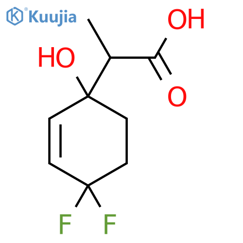 2-(4,4-Difluoro-1-hydroxycyclohex-2-en-1-yl)propanoic acid structure