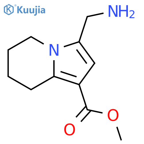 1-Indolizinecarboxylic acid, 3-(aminomethyl)-5,6,7,8-tetrahydro-, methyl ester structure