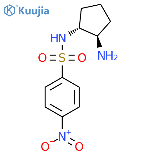 rac-N-(1R,2R)-2-aminocyclopentyl-4-nitrobenzene-1-sulfonamide structure