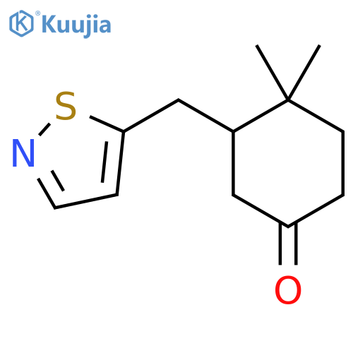 4,4-Dimethyl-3-[(1,2-thiazol-5-yl)methyl]cyclohexan-1-one structure