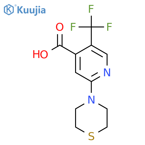 2-(thiomorpholin-4-yl)-5-(trifluoromethyl)pyridine-4-carboxylic acid structure