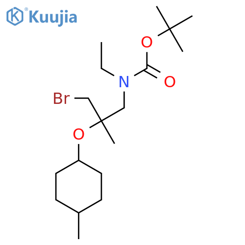 tert-butyl N-{3-bromo-2-methyl-2-(4-methylcyclohexyl)oxypropyl}-N-ethylcarbamate structure
