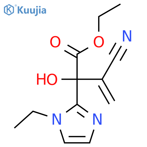 ethyl 3-cyano-2-(1-ethyl-1H-imidazol-2-yl)-2-hydroxybut-3-enoate structure