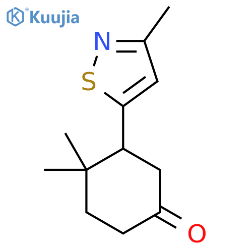 4,4-Dimethyl-3-(3-methyl-1,2-thiazol-5-yl)cyclohexan-1-one structure