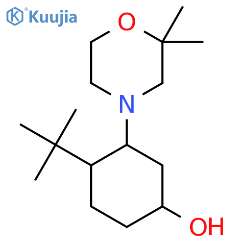 4-Tert-butyl-3-(2,2-dimethylmorpholin-4-yl)cyclohexan-1-ol structure