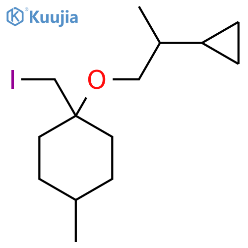 1-(2-cyclopropylpropoxy)-1-(iodomethyl)-4-methylcyclohexane structure
