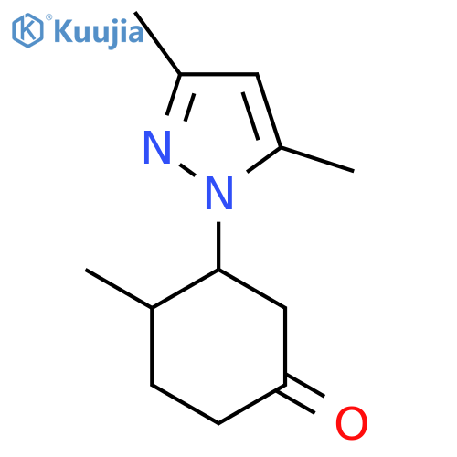 3-(3,5-dimethyl-1H-pyrazol-1-yl)-4-methylcyclohexan-1-one structure