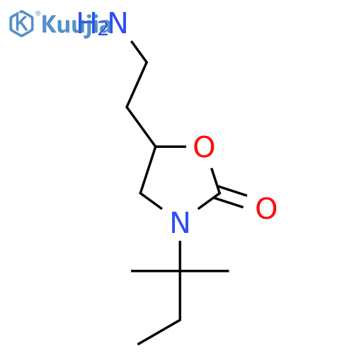 5-(2-Aminoethyl)-3-(2-methylbutan-2-yl)-1,3-oxazolidin-2-one structure