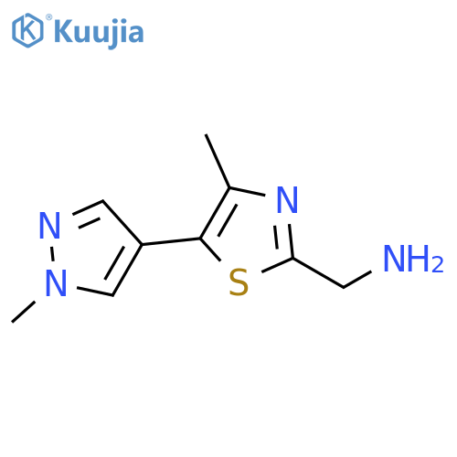 2-Thiazolemethanamine, 4-methyl-5-(1-methyl-1H-pyrazol-4-yl)- structure